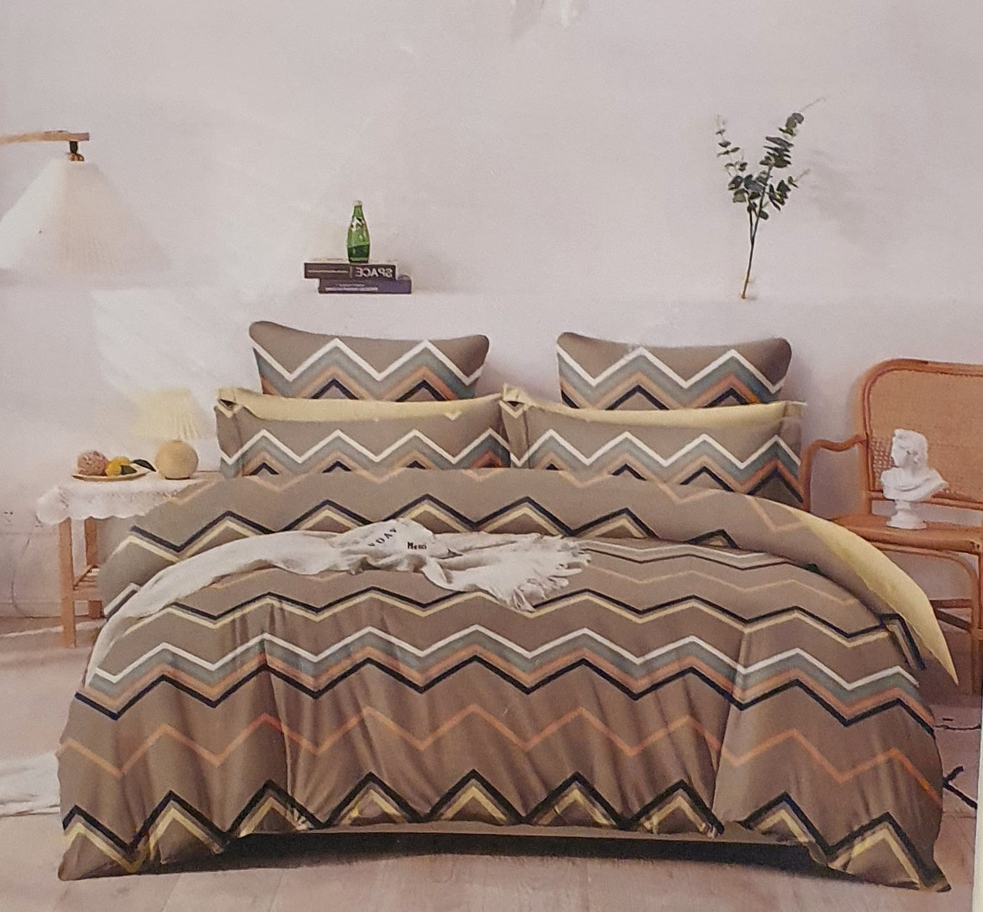 Premium Queen Flat sheet Cotton 4 Piece Bedsheet with comforter