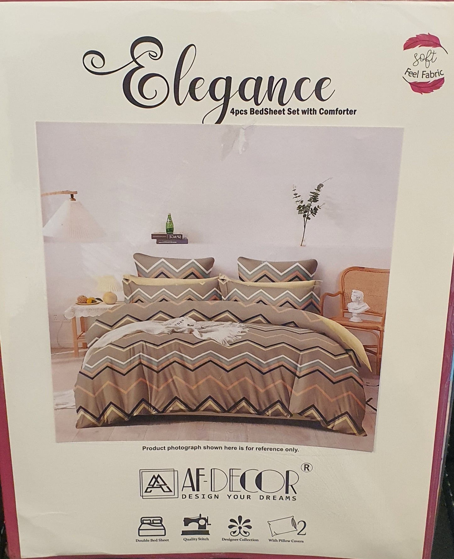 Premium Queen Flat sheet Cotton 4 Piece Bedsheet with comforter