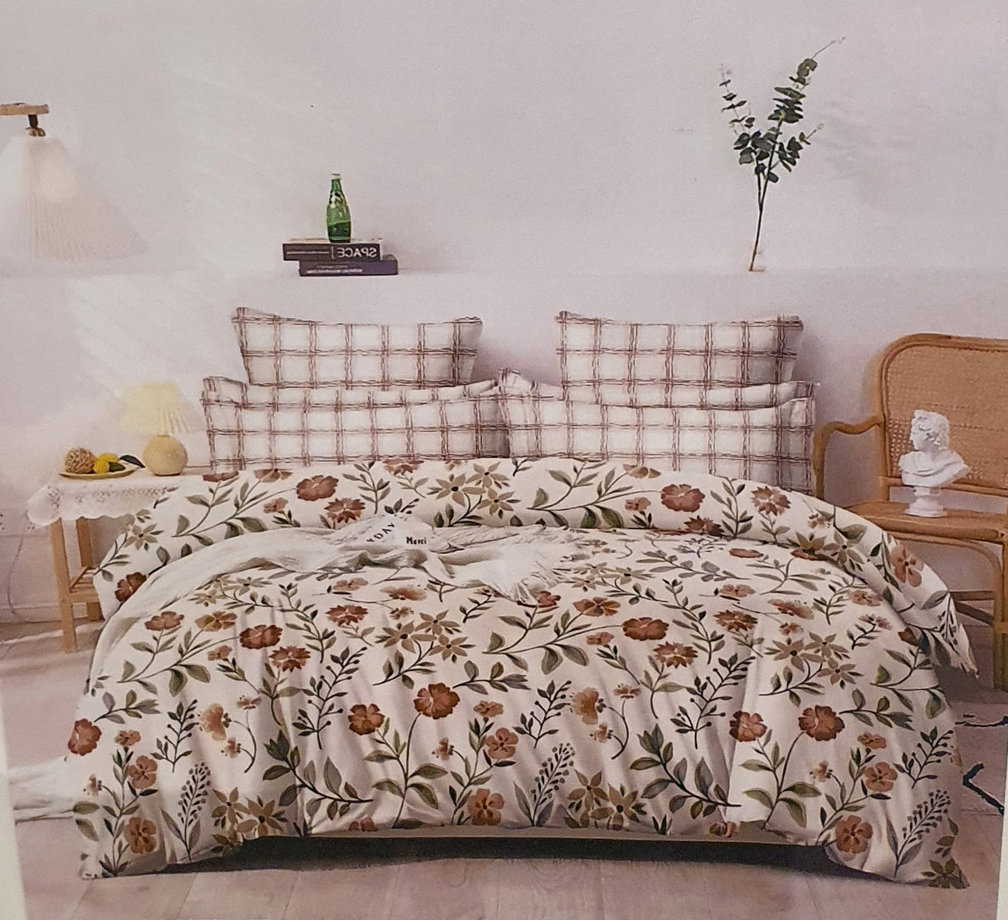 Premium Queen Flat sheet Cotton 4 Piece Bedsheet with comforter