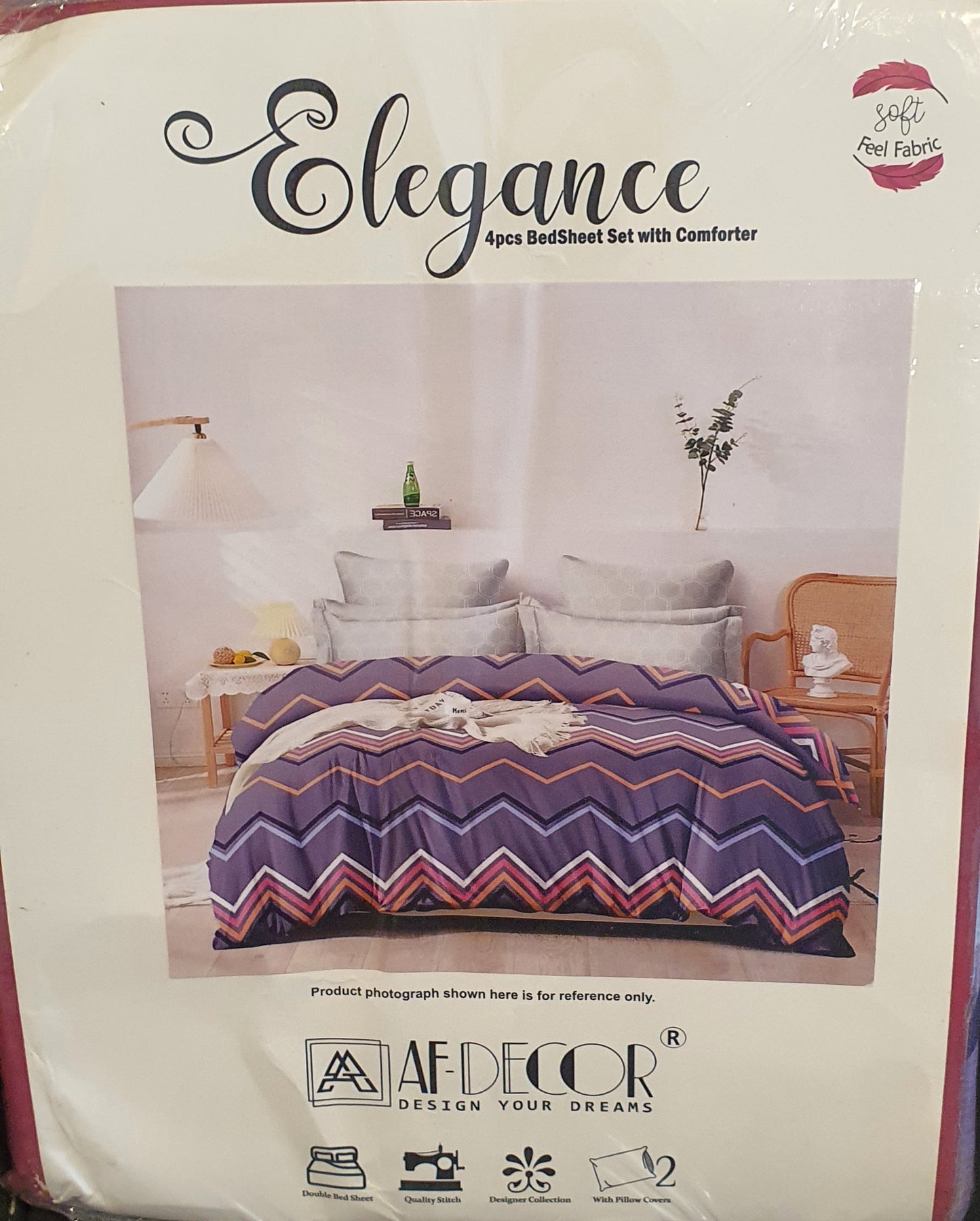Premium Queen Flat sheet Cotton 4 Piece Bedsheet with comforter