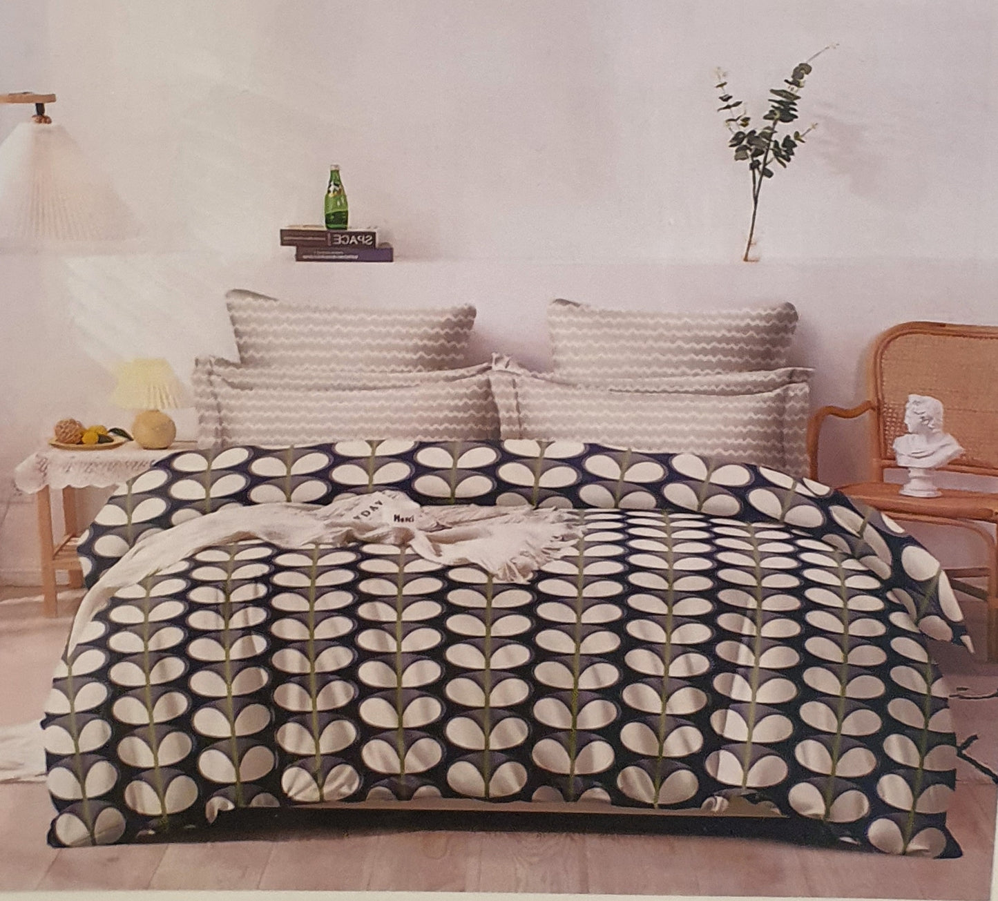 Premium Queen Flat sheet Cotton 4 Piece Bedsheet with comforter